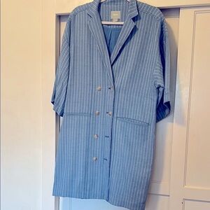 Anthropologie Blue Striped Blazer